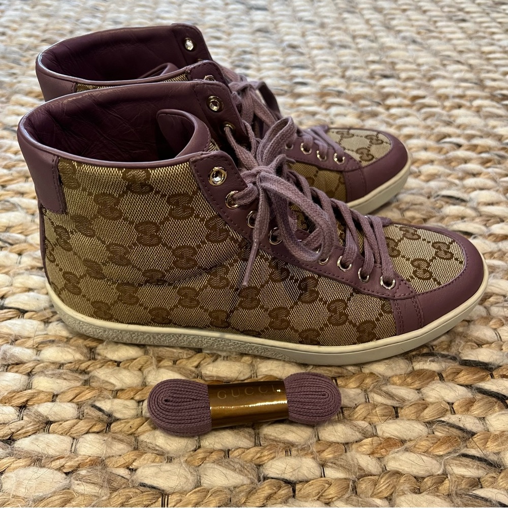 Authentic Gucci high top canvas sneakers
